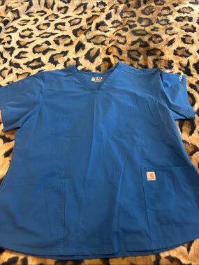 Carhartt Royal Blue V-Neck Scrub Top